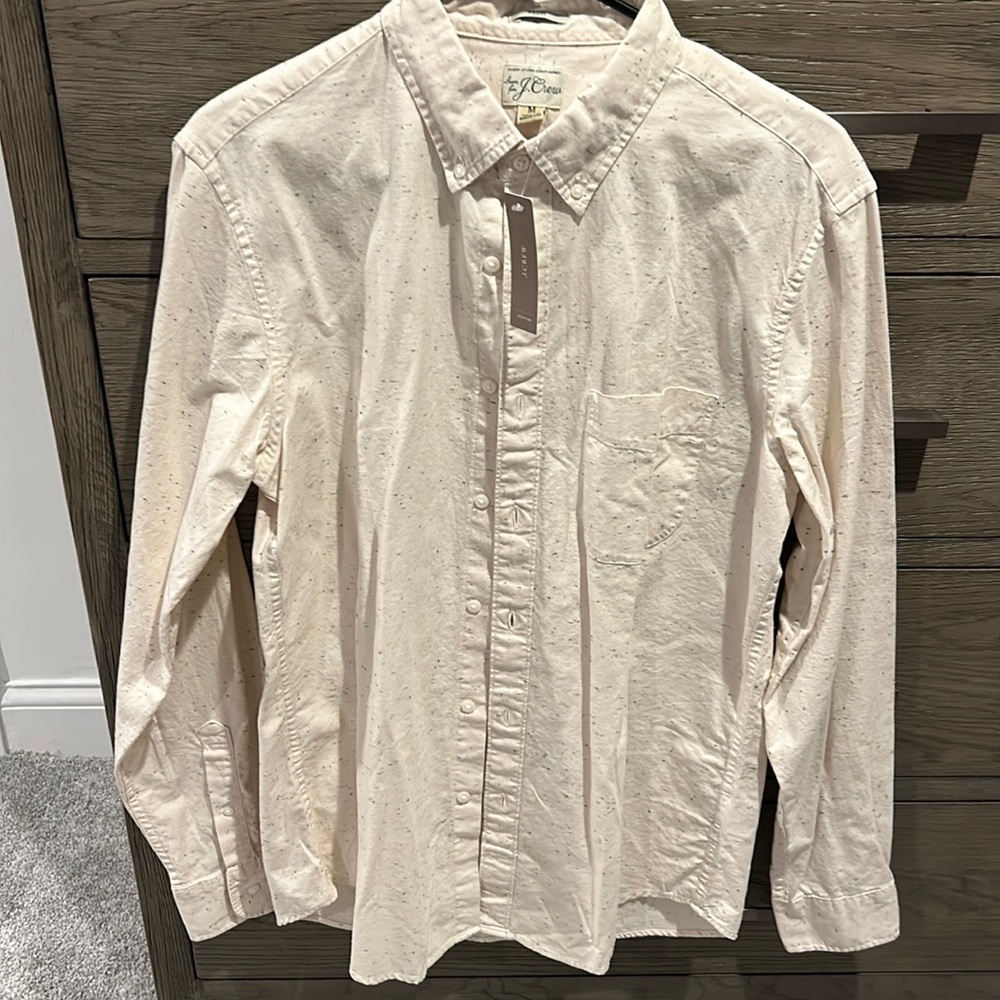 Men’s Slim Fit Long Sleeve Off-White J Crew Button Down - With Tags - Size M